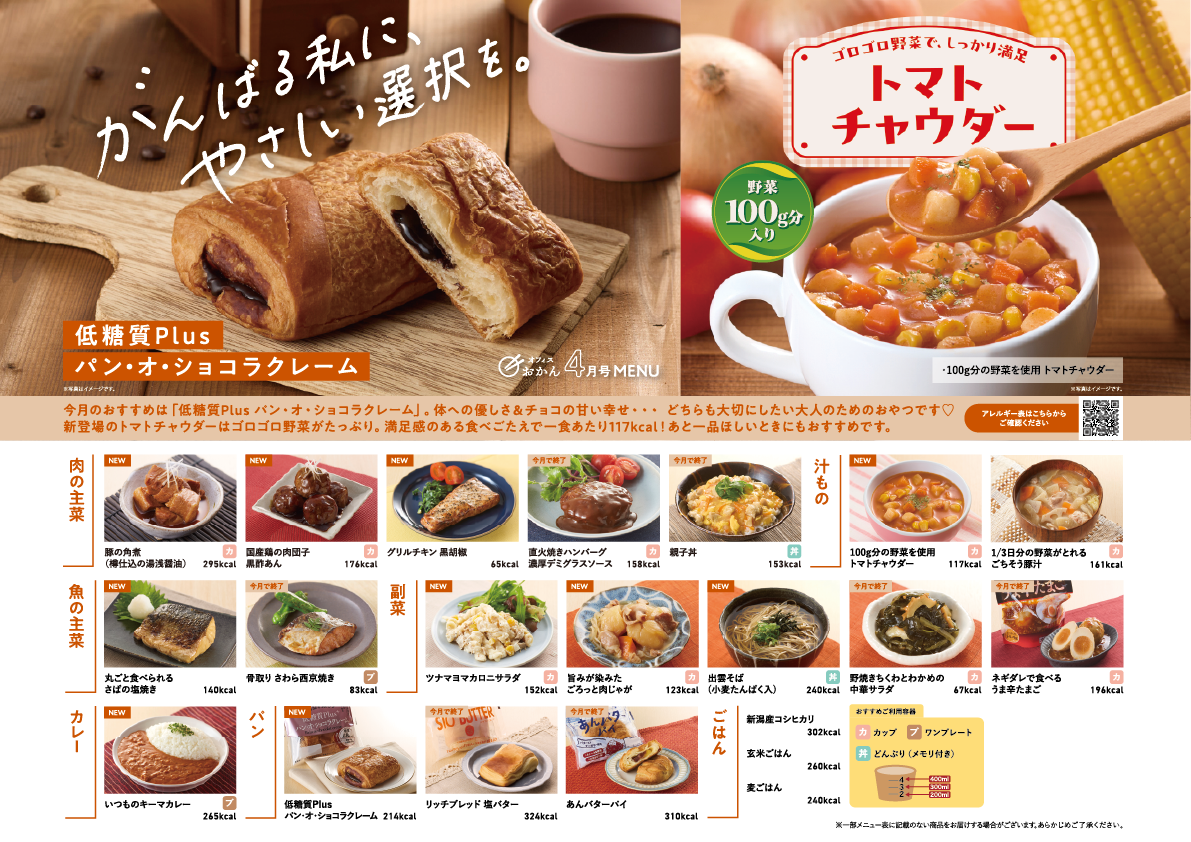 今月のメニュー表